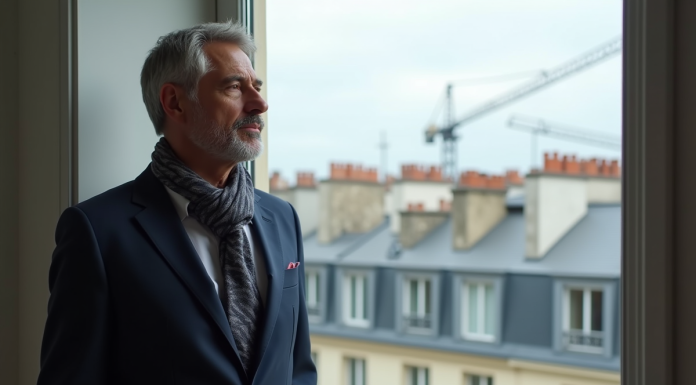Agent immobilier parisien dans un appartement moderne