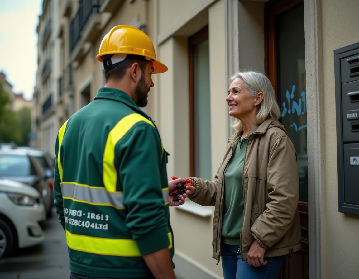 Serrurier Allo-Serrurier Drancy devant un immeuble résidentiel de Drancy intervenant chez une cliente