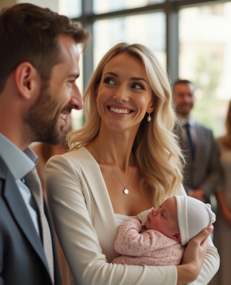 Famille heureuse lors d'une cérémonie civile en mairie
