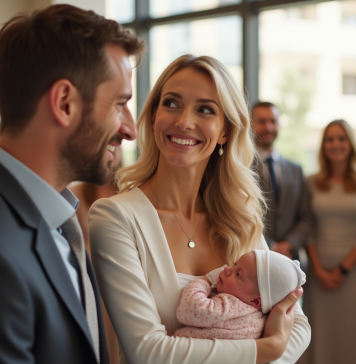 Famille heureuse lors d'une cérémonie civile en mairie