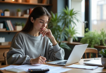 Budget : comprendre et gérer ses finances personnelles facilement Jeune femme organisant ses finances dans un appartement cosy