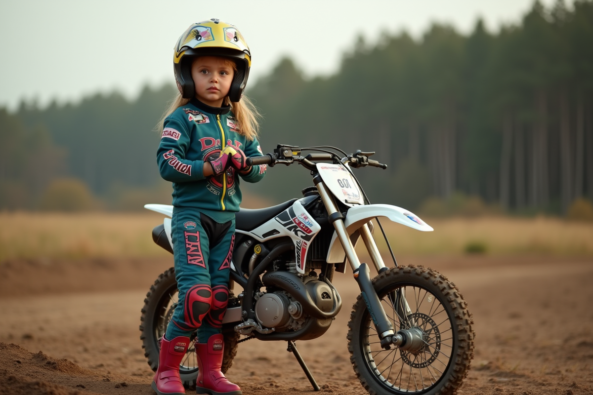 Jeune fille de 9 ans ajustant ses gants près d