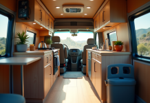 Intérieur bien organisé d'un van de 6m3 avec rangements modulaires