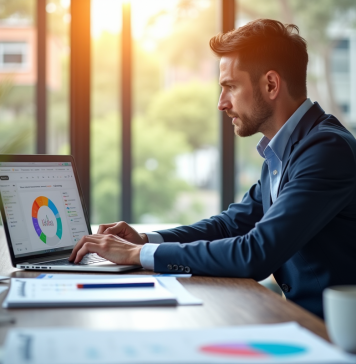 CRM pour investisseurs : comprendre l’outil essentiel pour la gestion de la relation client Investisseur professionnel au bureau avec tableau de bord CRM coloré