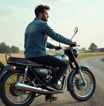 Performance du Dax Honda 125 : ce qu’il faut savoir Jeune homme en denim sur une moto Honda 125 Dax en campagne