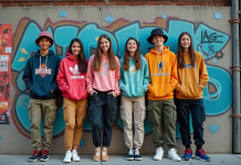 Popularité du streetwear : histoire et influence dans la mode Groupe d'adolescents en streetwear dans la ville