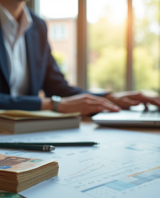 Personne confiante analysant des documents financiers au bureau