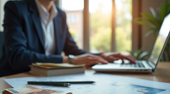 Personne confiante analysant des documents financiers au bureau