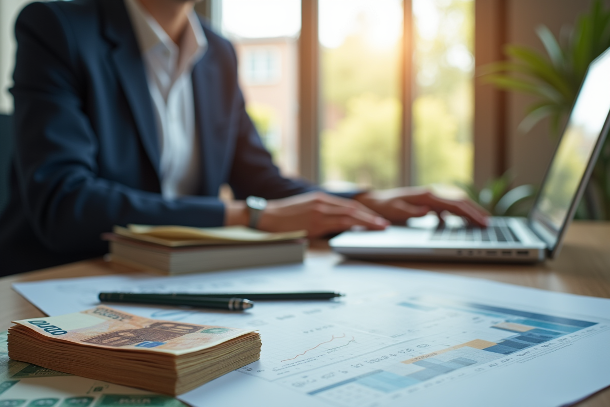 Personne confiante analysant des documents financiers au bureau