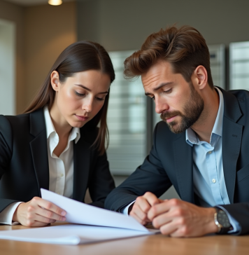 Les critères essentiels pour un choix éclairé de votre syndic de copropriété Femme et jeune homme en réunion d'affaires