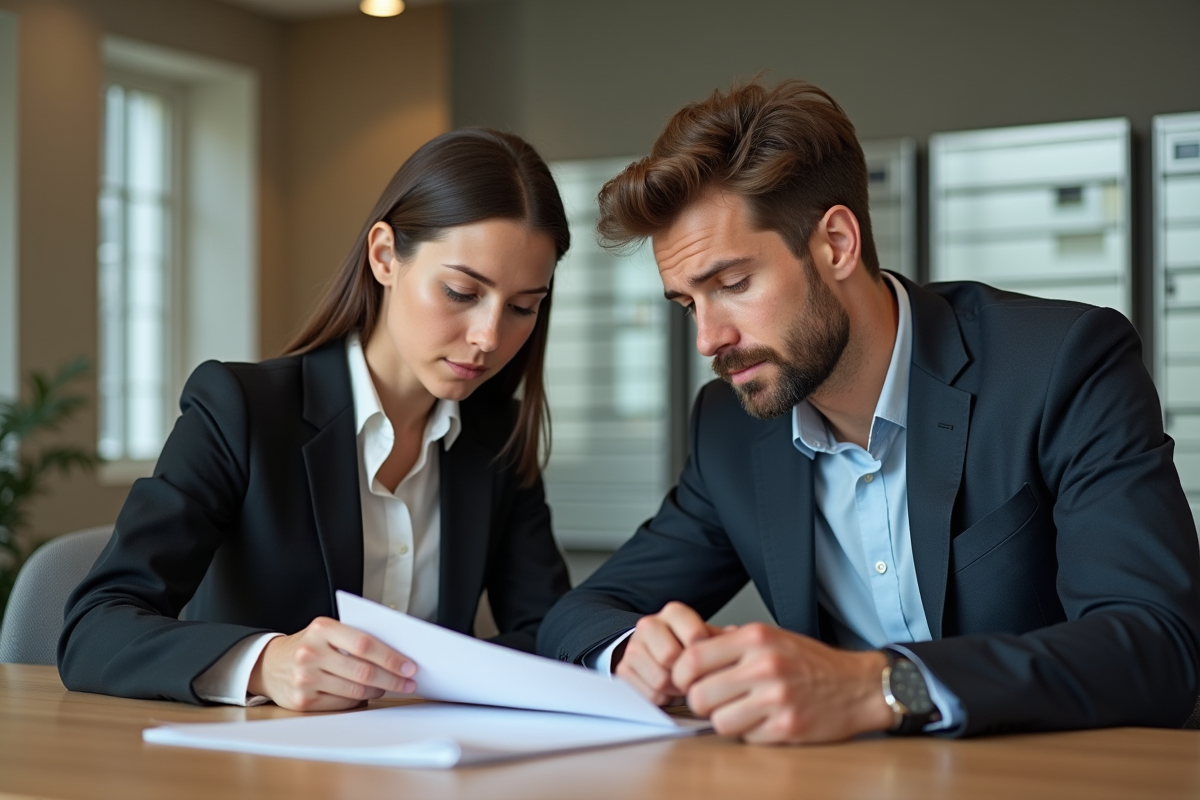 Femme et jeune homme en réunion d'affaires